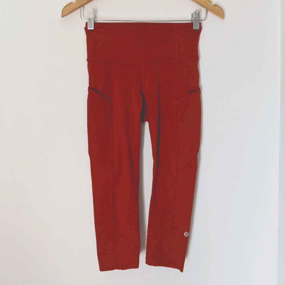 Lululemon Fast and Free Crop II Magma 4 - Picture 8 of 16